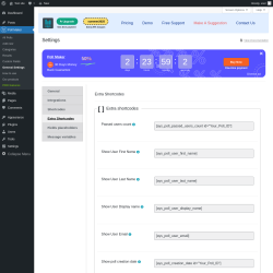 Page screenshot: Poll Maker → General Settings → 
                            Extra Shortcodes                        