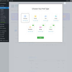 Page screenshot: Poll Maker → Add new → 
                                    Integrations                                