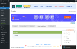 Page screenshot: Poll Maker → Results 0 → Global Leaderboard