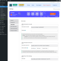 Page screenshot: Poll Maker → General Settings → 
                            Shortcodes                        