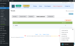 Page screenshot: Poll Maker → Results 0 → Global Leaderboard