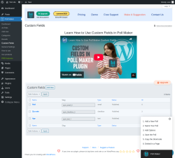 Page screenshot: Poll Maker → Custom Fields