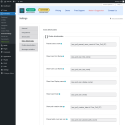 Page screenshot: Poll Maker → General Settings → 
                            Extra Shortcodes                        