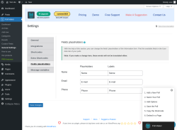Page screenshot: Poll Maker → General Settings → 
                            Fields placeholders                        