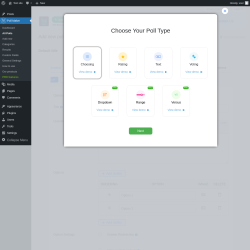 Page screenshot: Poll Maker → Add new → 
                                    Integrations                                