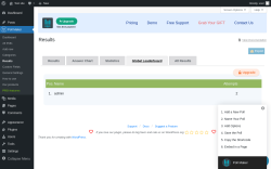 Page screenshot: Poll Maker → Results 0 → Global Leaderboard