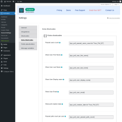 Page screenshot: Poll Maker → General Settings → 
                            Extra Shortcodes                        