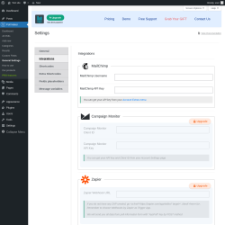 Page screenshot: Poll Maker → General Settings → 
							Integrations                        