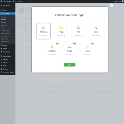 Page screenshot: Poll Maker &rarr; Add new &rarr; 
                                    Integrations                                