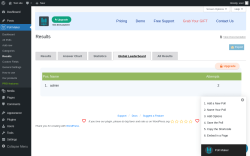 Page screenshot: Poll Maker &rarr; Results 0 &rarr; Global Leaderboard