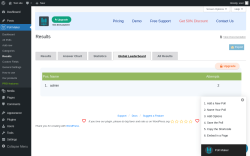 Page screenshot: Poll Maker &rarr; Results 0 &rarr; Global Leaderboard
