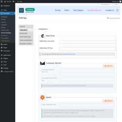 Page screenshot: Poll Maker &rarr; General Settings &rarr; 
							Integrations                        