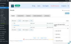 Page screenshot: Poll Maker &rarr; Results 0