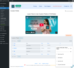 Page screenshot: Poll Maker &rarr; Custom Fields