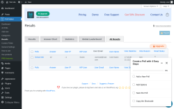Page screenshot: Poll Maker &rarr; Results 0 &rarr; All Results