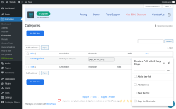 Page screenshot: Poll Maker &rarr; Categories