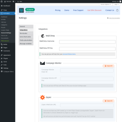 Page screenshot: Poll Maker &rarr; General Settings &rarr; 
							Integrations                        