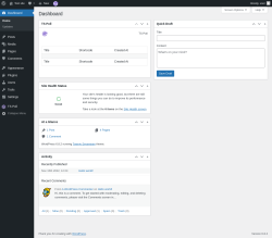 Page screenshot: Dashboard ‹ Test site — WordPress