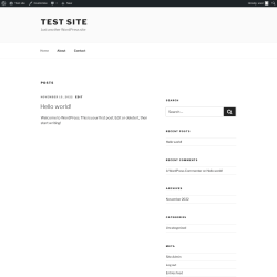 Page screenshot: Test site – Just another WordPress site