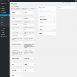 Page screenshot: Widgets &lsaquo; Test site &mdash; WordPress