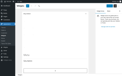 Page screenshot: Widgets &lsaquo; Test site &mdash; WordPress