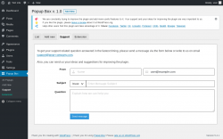 Page screenshot: Popup Box &rarr; Support