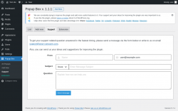 Page screenshot: Popup Box &rarr; Support