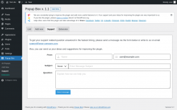Page screenshot: Popup Box &rarr; Support