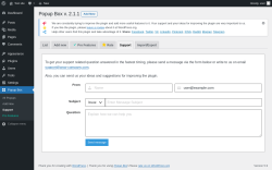 Page screenshot: Popup Box &rarr; Support