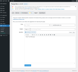 Page screenshot: Popup Box &rarr; Support &rarr;  Rate