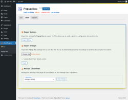 Page screenshot: Wow Plugins &rarr; Popup Box &rarr; Tools