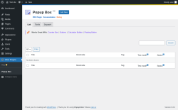 Page screenshot: Wow Plugins &rarr; Popup Box