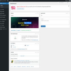 Page screenshot: Dashboard &lsaquo; Test site &mdash; WordPress