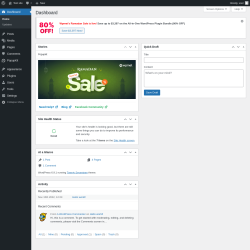 Page screenshot: Dashboard &lsaquo; Test site &mdash; WordPress
