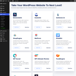 Page screenshot: PopupKit &rarr; Our Plugins