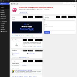 Page screenshot: Dashboard &lsaquo; Test site &mdash; WordPress