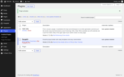 Page screenshot: Plugins &lsaquo; Test site &mdash; WordPress