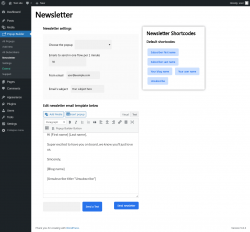 Page screenshot: Popup Builder0 &rarr; Newsletter