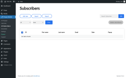Page screenshot: Popup Builder0 &rarr; All Subscribers