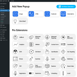Page screenshot: Popup Builder0 &rarr; Add New