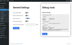 Page screenshot: Popup Builder0 &rarr; Settings