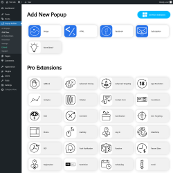 Page screenshot: Popup Builder0 → Add New
