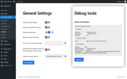 Page screenshot: Popup Builder0 → Settings