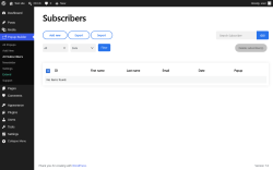 Page screenshot: Popup Builder0 &rarr; All Subscribers