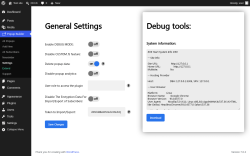 Page screenshot: Popup Builder0 &rarr; Settings