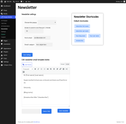 Page screenshot: Popup Builder0 &rarr; Newsletter