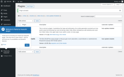 Page screenshot: Plugins ‹ Test site — WordPress