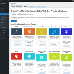 Page screenshot: Popup Maker → 
					Upgrade				