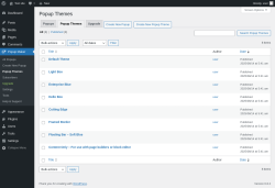 Page screenshot: Popup Maker → Popup Themes