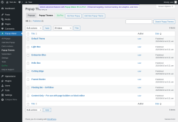 Page screenshot: Popup Maker → Popup Themes